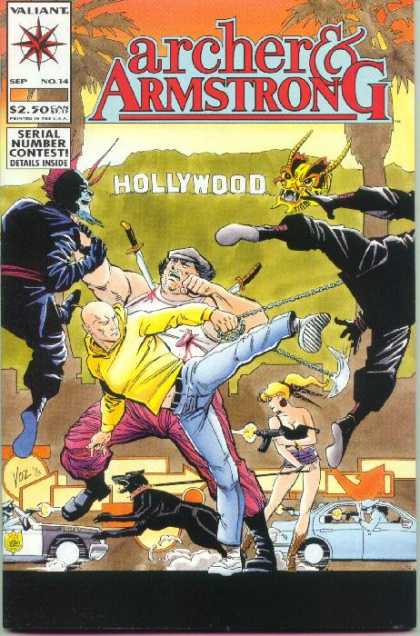 Archer & Armstrong 14 - Hollywood Sign - Kick - Knife - Barking Dog - Gunfire