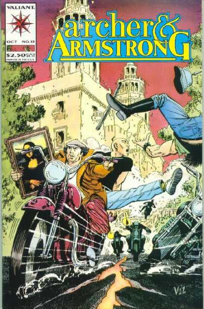 Archer & Armstrong 15 - Kicking - Motorcycle - Escaping - Stolen Painting - Mona Lisa