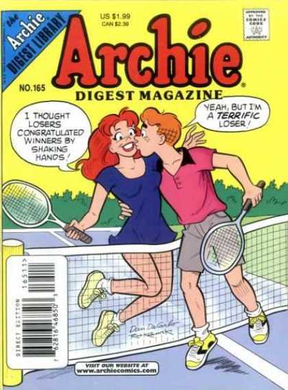 Archie Comics Digest 165 - Tennis Rackets - Tennis Court - Tennis Net - Pink Shirt - Blue Dress