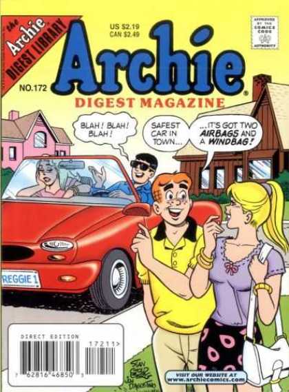 Archie Comics Digest 172 - Car - One Beautiful Gir - Houses - Road - Blahblahblah