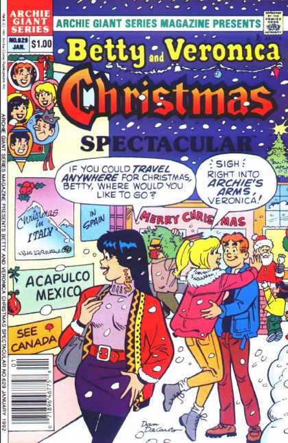 Archie Giant Series 629 - Betty And Veronica Christmas Spectacular - Archie - Jughead - Snow - Christmas In Italy