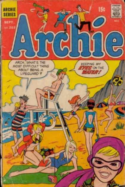 Archie 203 - Lifeguard - Sunbathers - Ocean - Bikinis - Beach