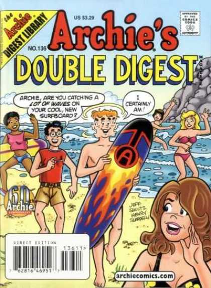 Archie's Double Digest 136 - Bikins - Beach - Rocks - Ocean - Surfboards