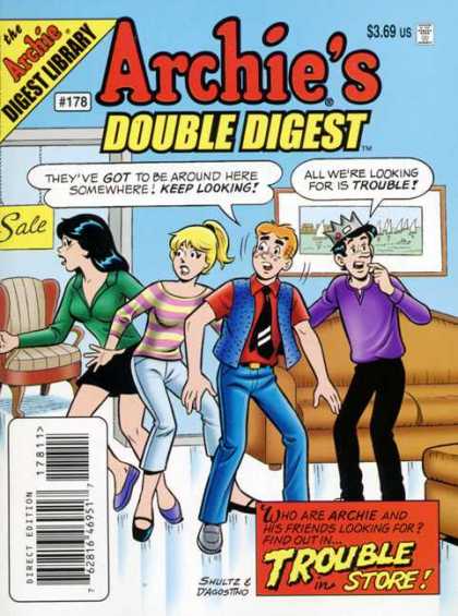 Archie's Double Digest 178 - Looking - Trouble - Store - Sale Sign - Chair