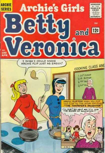 Archie's Girls Betty and Veronica 100 - Archies Girls - Betty - Veronica - Cooking Class - Pancakes