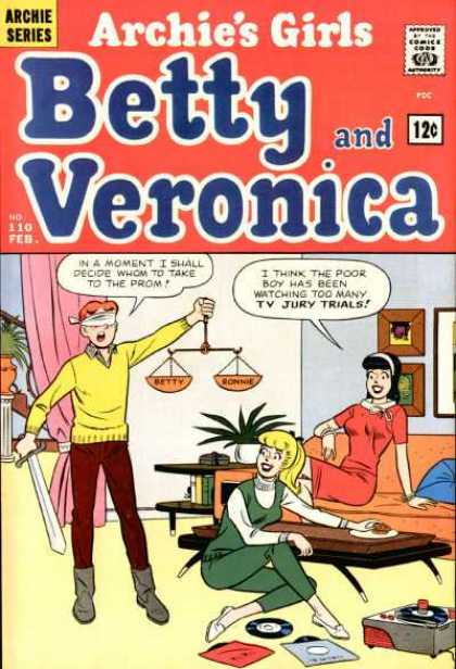 Archie's Girls Betty and Veronica 110 - Scales - Picture Frames - Blindfold - Couch - Records