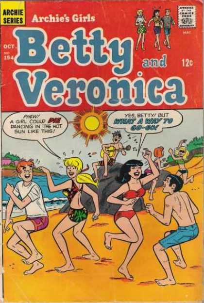 Archie's Girls Betty and Veronica 154 - Beach - Ocean - Sun - Guitar - Rock