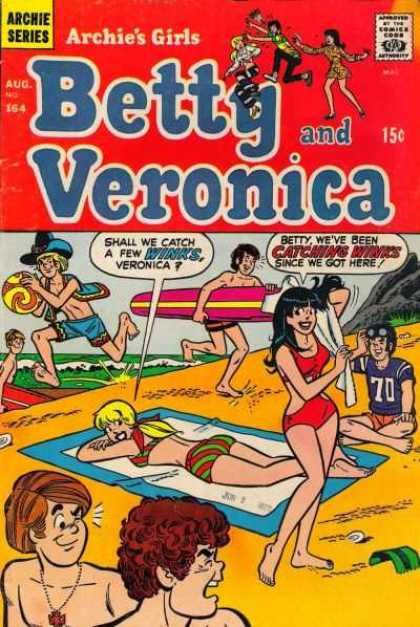 Archie's Girls Betty and Veronica 164 - Beach - Recreation - Ball - Playing - Young Girl U0026 Boys
