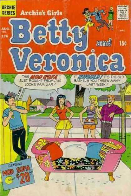 Archie's Girls Betty and Veronica 176 - Mod Sofa - Old Bathtub - Betty - Veronica - Archie