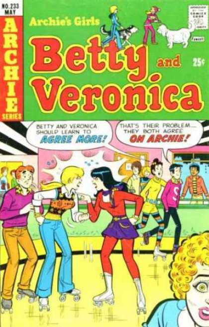 Archie's Girls Betty and Veronica 233 - Skating Rink - Roller Skates - Argument - Jughead - Bug Ethel