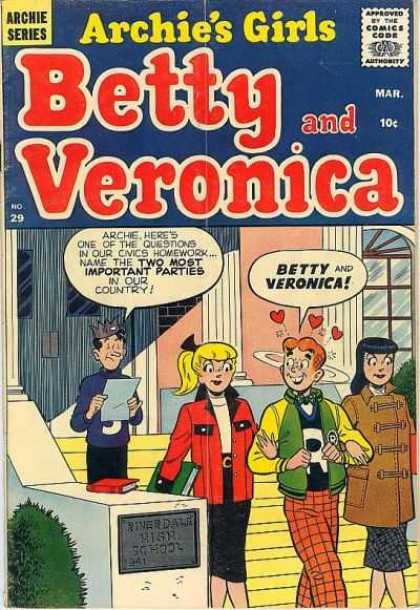 Archie's Girls Betty and Veronica 29 - Archie Series - Riverdale High School - Jughead - Love - Parties
