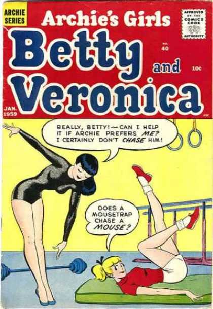 Archie's Girls Betty and Veronica 40 - Gym - Weights - Tights - Exercise - Mouse