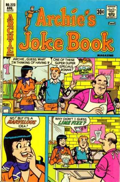 Archie's Joke Book 223 - Jokes - Date - Restaurant - Classic