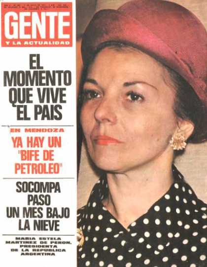 Argentinian Magazines - Revista Gente y la Actualidad (María Estela Martinez de Perón - 1974)