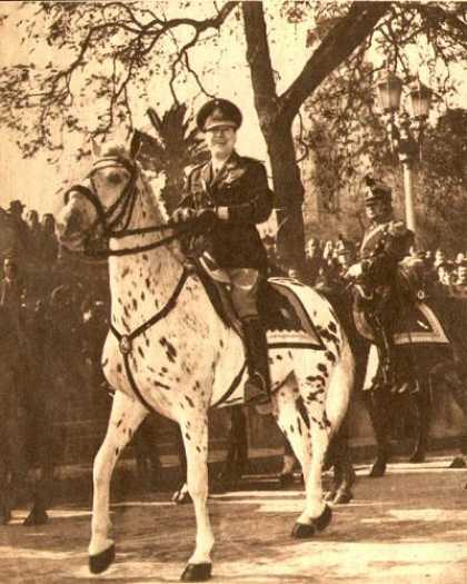 Argentinian Magazines - Diario Democracia: Perón y su caballo pinto