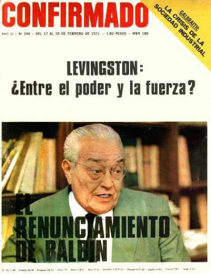 Argentinian Magazines - Confirmado Febrero 1971 - Balbin