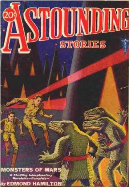 Astounding Stories 16 - Monsters Of Mars - Alligator Men - Edmond Hamilton - Interplantary - Aliens