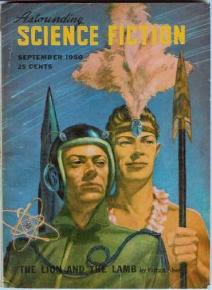 Astounding Stories 238 - Helmet - Spear - Feather - Atom - The Lion And The Lamb