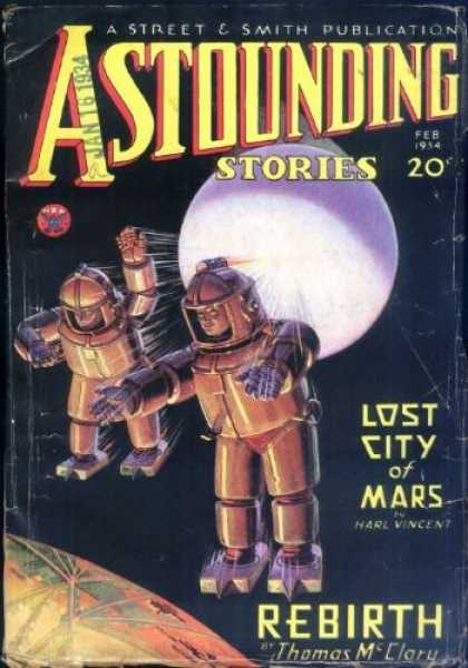 Astounding Stories 39 - Moon - Astronaut - Space - Stars - Mars