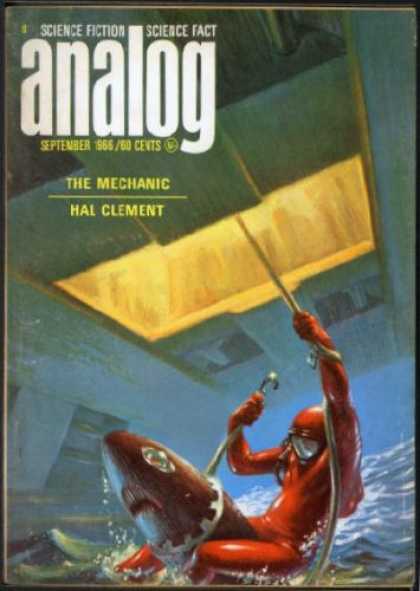 Astounding Stories 430 - The Mechanic - Clement - Sptember 1966 - Shark - Scuba Diver