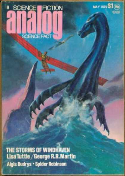 Astounding Stories 534 - The Storms Of Windhaven - Airplane - May 1975 - Sea Monster - Waves