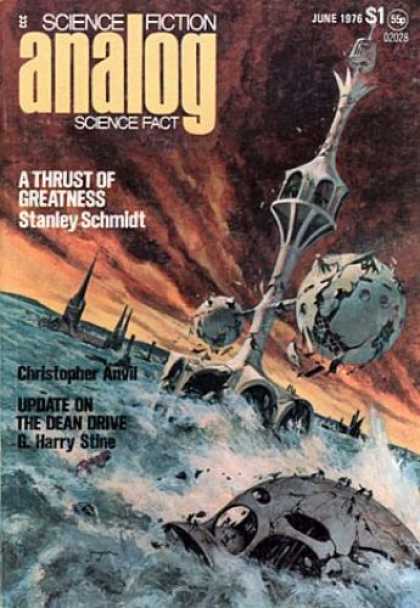 Astounding Stories 547 - June 1976 - A Thrust Of Greatness - Planet - Water - Space Craft