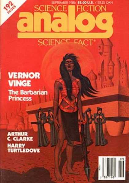 Astounding Stories 675 - September 1986 - Vinge - Orange Cover - The Barbarian Princess - Clarke