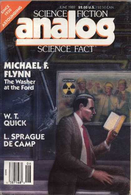 Astounding Stories 711 - Nuclear - Hard Hats - Billboard - Man Reading Book - Space Travel
