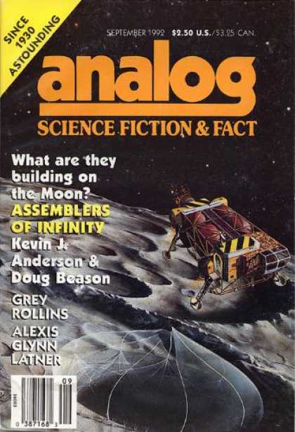 Astounding Stories 753 - September 1992 - Assemblers Of Infinity - Rollins - Beason - Lunar Scape