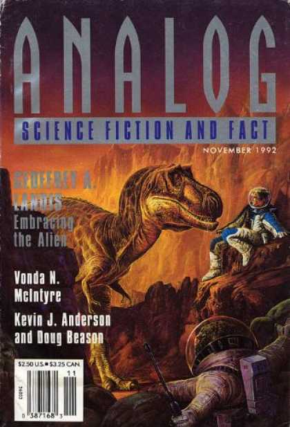 Astounding Stories 755 - Dinosaur - Astronaut - Embracing The Alien - Novemeber 1992 - Canyon