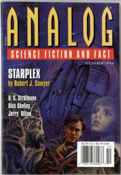 Astounding Stories 806 - Starplex - Sawyer - October 1996 - Trilobyte - Blue Cover