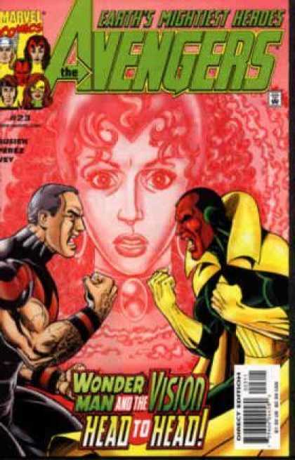 Avengers (1998) 23 - Wonder Man - Vision - Head To Head - Female Face - Mightiest Hereos - George Perez
