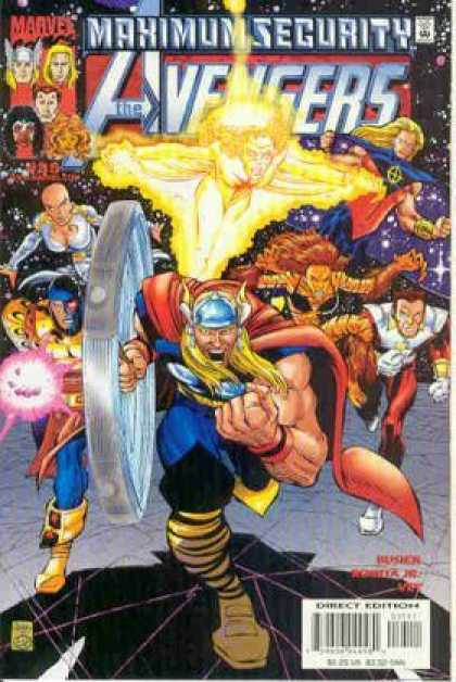 Avengers (1998) 35 - Maximum Security - Thor - Hammer - Human-torch - Mutants - John Romita