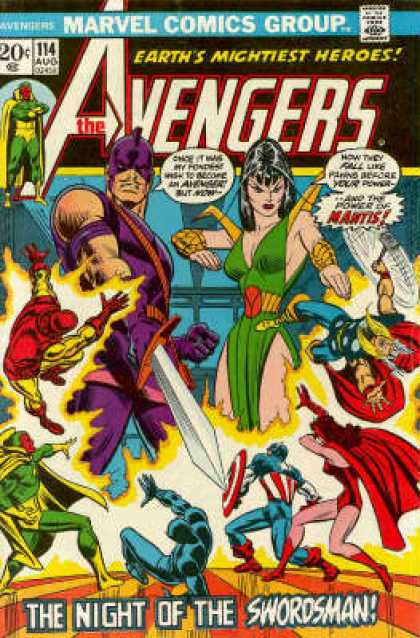Avengers 114 - Mantis - Swordsman - Iron Man - Vision - Thor