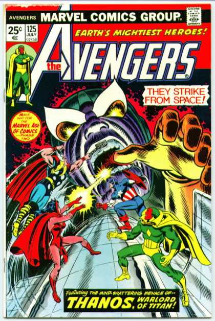 Avengers 125 - Marvel Comics Group - July - Earths Mightiest Heroes - Thanos Warlord Of Titan - Red Cape