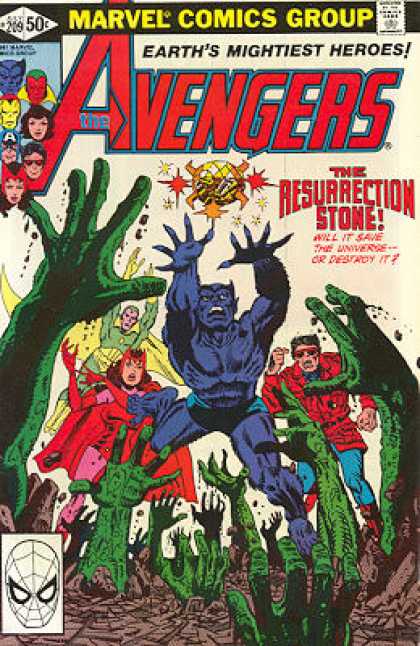Avengers 209 - Hands - Blue - Resurrection - Stone - Marvel Comics Group