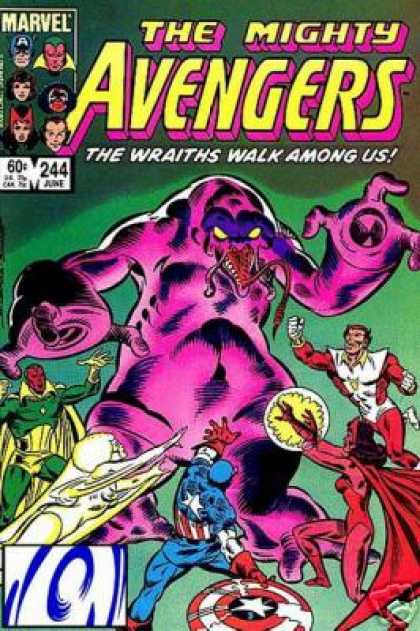 Avengers 244 - Captain America - Shield - Vision - Scarlet Witch - Wraiths - Joe Sinnott