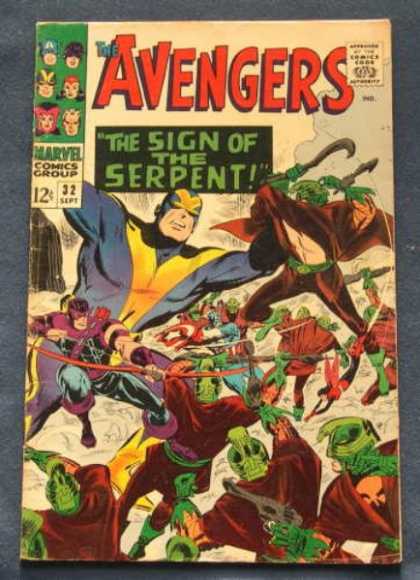 Avengers 32 - Captain America - Serpent - Supergero - Marvel Comics Group - Comics Code