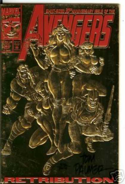 Avengers 366 - Marvel Comics - Retribution - 30th Anniversary Issue - Embossed - Sword - Steve Epting