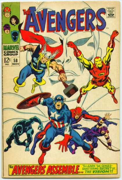 Avengers 58 - Thor - Captain America - Iron Man - Black Panther - Hawkeye - John Buscema