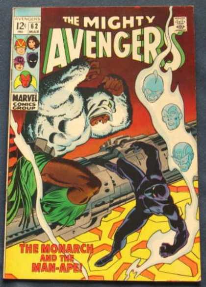 Avengers 62 - Man - Ape - Monacrch - Conflict - Violence - John Buscema