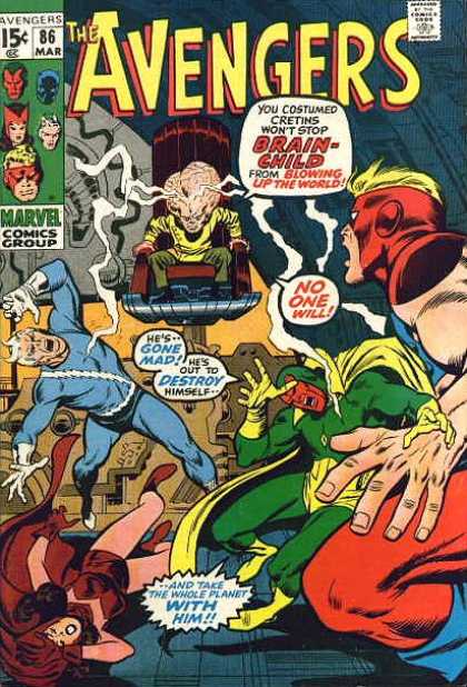 Avengers 86 - Marvel Comics Group - March - 86 - The Flash - Brain Child - John Buscema