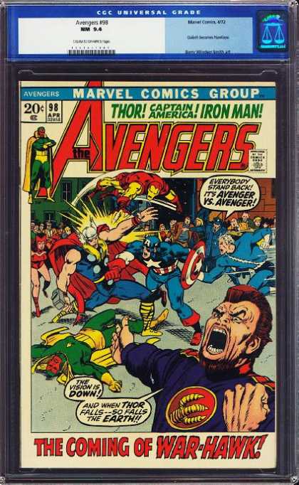 Avengers 98 - Captain America - Iron Man - Vision - Thor - War-hawk - John Buscema