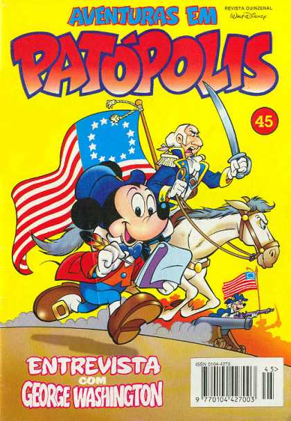 Aventuras em Patopolis 45 - Entrevista Com George Washington - Mickey Mouse - Sword - Horse - American Flag