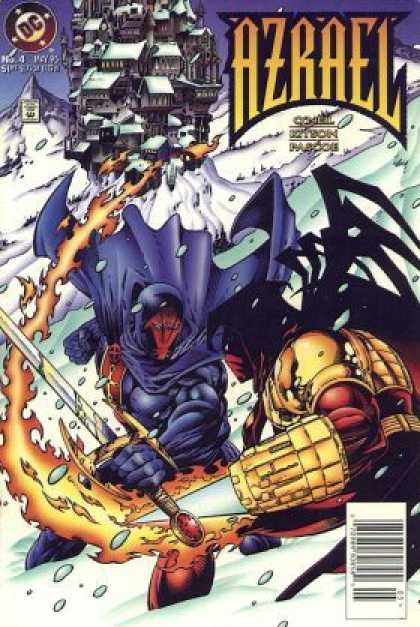 Azrael 4 - Sword - Fighting - Ice Area - Houses - Fire - Barry Kitson