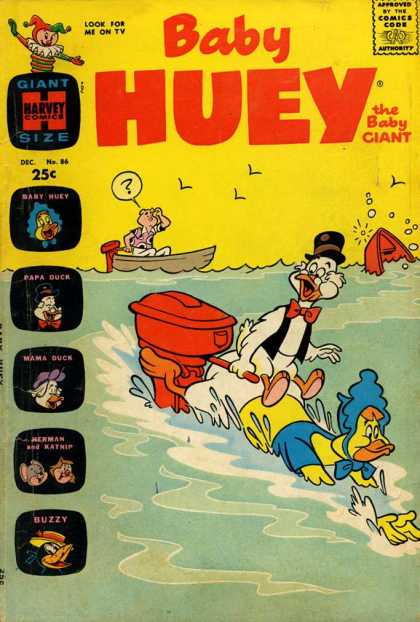 Baby Huey the Baby Giant 86 - Giant Size - Yellow Cover - Papa Duck - Mama Duck - Buzzy