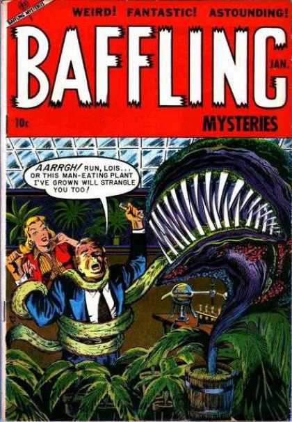 Baffling Mysteries 19 - Man Eating Plant - Labraotory - Blonde Woman - Man In Blue Suit - Beakers