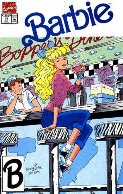 Barbie 13 - Blonde - Perky - Soda Fountain - Sweater - Blue Jeans - Amanda Conner