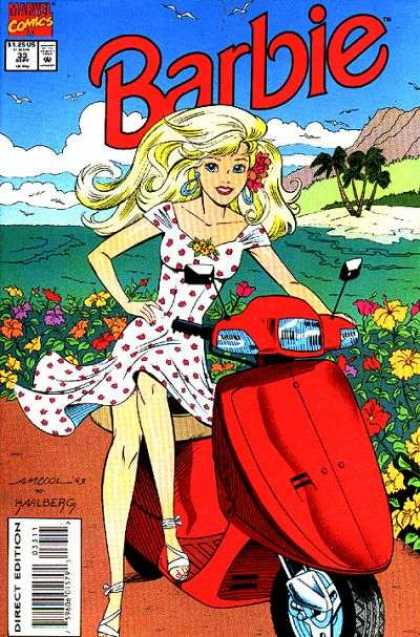 Barbie 33 - Moped - Sundress - Palm Trees - Beach - Seagulls