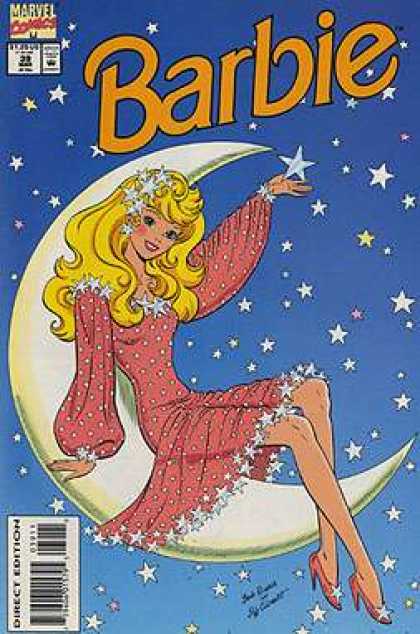 Barbie 39 - Crescent - Moon - Stars - Pink Dress - Stiletto